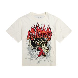 Wolf Head Rhinestone Boxy Tee