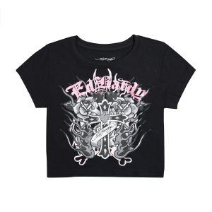 Flame Cross Baby Tee