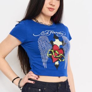 Sacred Heart Wings Rhinestone Baby Tee